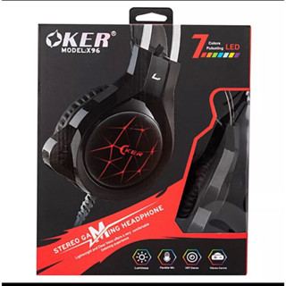 OKER X96 เสียงทรงพลัง คุ้มค่า หูฟังคอมพิวเตอร์ รุ่น X96 หูฟังเกมมิ่งขั้นเทพมีไฟ LED สลับ 7 สี พร้อมไมค์ในตัว เสียงดีทุก