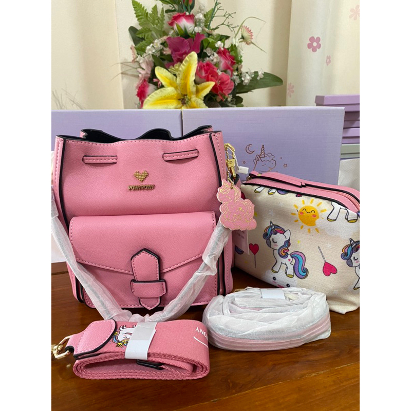 กระเป๋าจีบหนัง PU ponypony888