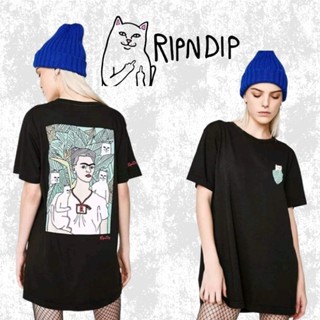 เสื้อยืดแบรนด์ Ripndip พื้นดำ Rip n Dip อก40-44"