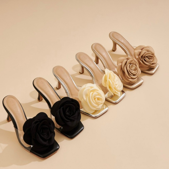 ลด 100.- ซื้อผ่านวิดีโอ Kalla lily รองเท้าส้นสูง รุ่น Flower 3 นิ้ว งานดอกไม้สวยปัง สวยมากๆ