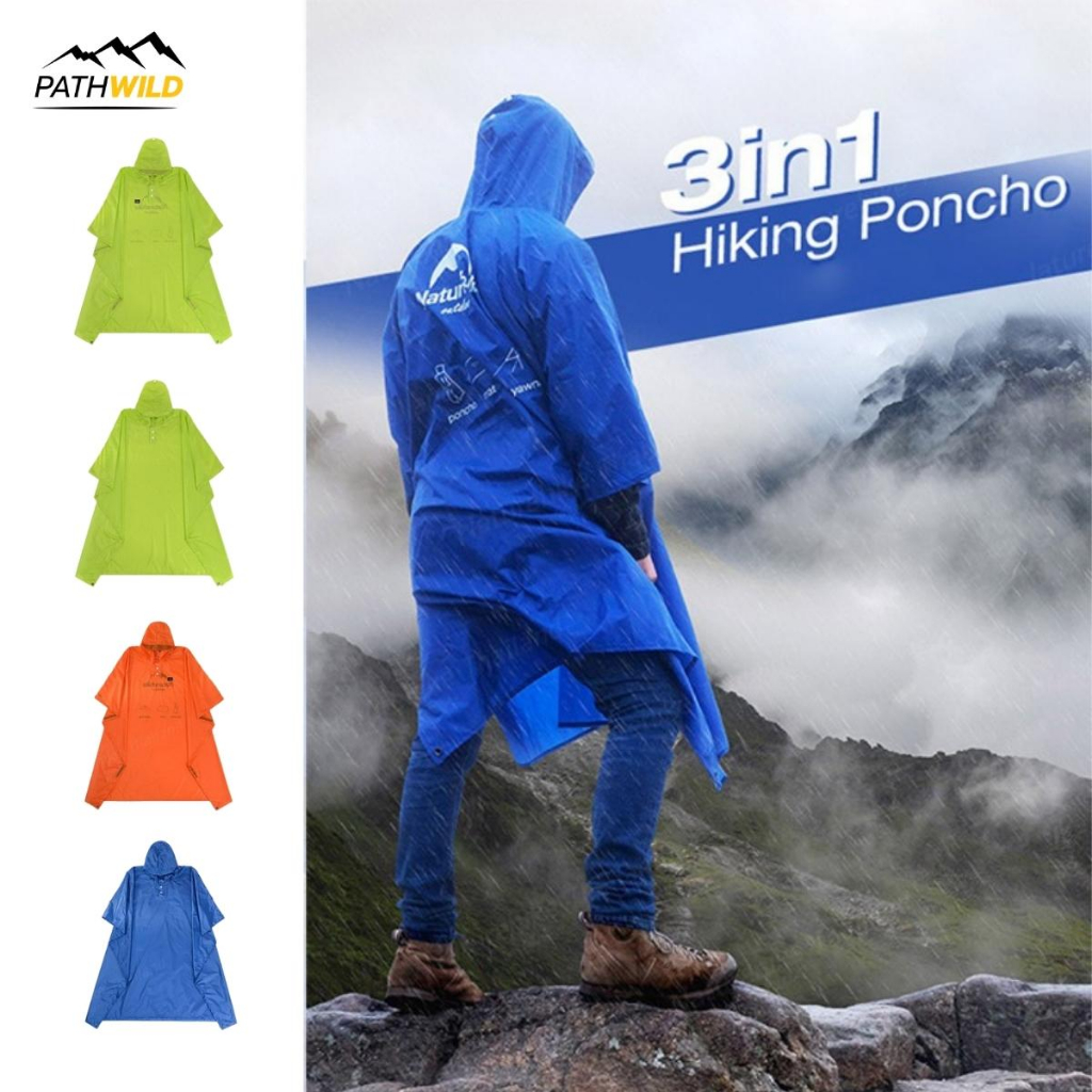 เสื้อกันฝน เดินป่า 3 IN 1 NATUREHIKE PONCHO,TRIPLE CANOPY  เสื้อกันฝน ผ้าปูรองนั่ง ฟลายชีท ราคา ถูกที่สุด ดีลบีเคเค แกลเลอรีภาพที่ 3