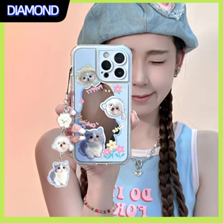 💲คูปองเคลม💲เคสไอโ case for iphone 11 12 ลูกสุนัขสามตัว เพิ่มจี้ เคส 14 13 12 11 pro max ซิลิโคนเหลวป้องกันการตกหล่น