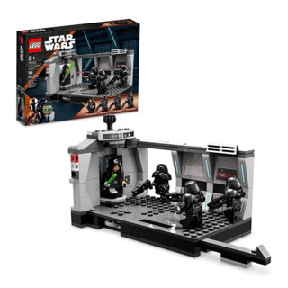 LEGO Star Wars Dark Trooper Attack Set, Mandalorian Building Toy 75324, with Revolving Elevator, Luke Skywalker