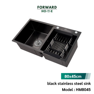 Forward ซิงค์ล้างจาน อ่างล้างจานสแตนเลส ซิงค์สแตนเลสสีดำ Kitchen sink ,stainless steel,black sink handmade sink HM8045