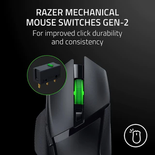 Razer Basilisk V3 X HyperSpeed - เมาส์เกมมิ่งไร้สาย ความเร็วสูง ระบบ Hyperspeed 2.4 GHz / Bluetooth