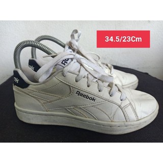 Reebok Size 34.5 ยาว 23 Cm  รองเท้ามือสอง ผู้หญิง เท้าเล็ก  ผ้าใบ สวม แฟชั่น ลำลอง เที่ยว