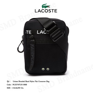 Lacoste กระเป๋าสะพายข้าง รุ่น Unisex Branded Band Nylon Flat Crossover Bag Code: NU3797UH 000