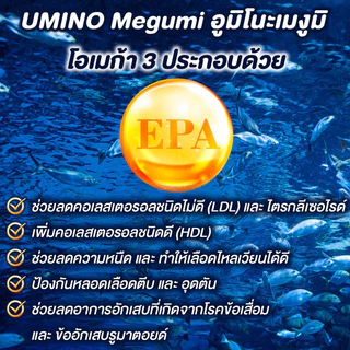 UMINO Megumi อูมิโนะเมงูมิ น้ำมันปลา OMEGA โอเมก้า JAPAN ญี่ปุ่น