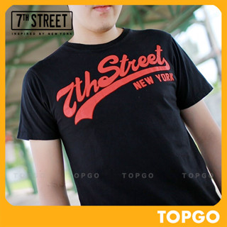 เสื้อยืด แนวสตรีท 7th Street รุ่น Original (ดำ_แดง) RSV002 ของแท้