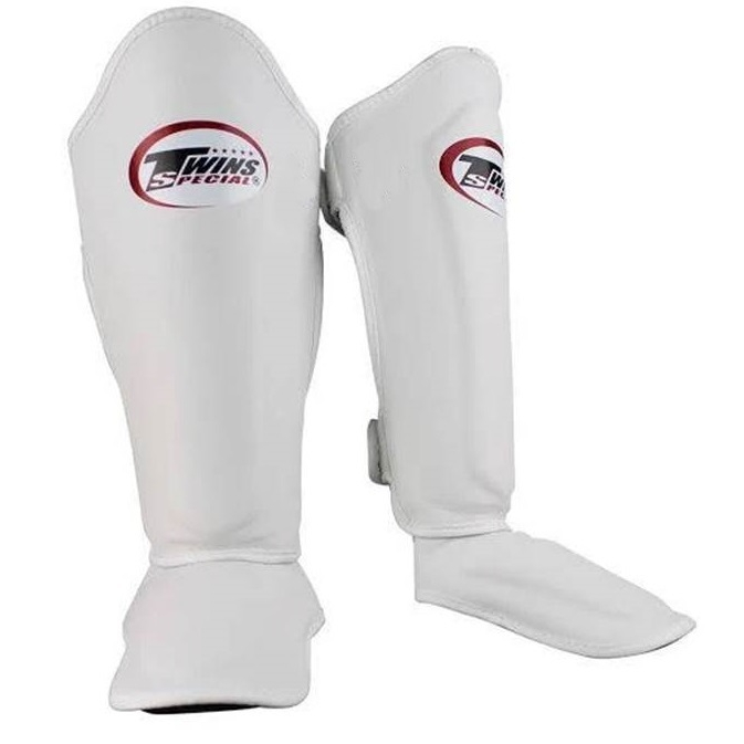 สนับแข้ง ทวินส์ สีขาว สำหรับการซ้อมมวย Twins Special shin Guards SGL10 White (S,M,L,XL) Protector for Training