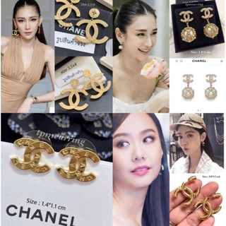 ต่างหู CC ก้านเงิน Chanel งานสวย ชาแนล