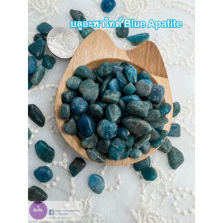 หินบลูอะพาไทต์ Blue Apatite หินมงคล หินคริสตัลขนาดเล็ก หินนำโชคขัดเงา งานประดิษฐ์ เครื่องประดับ แต่งตู้ปลา พร๊อบถ่ายรูป