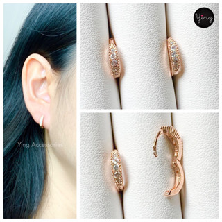 ต่างหูห่วงเล็กสี Pink Gold ขนาดห่วง 9 mm