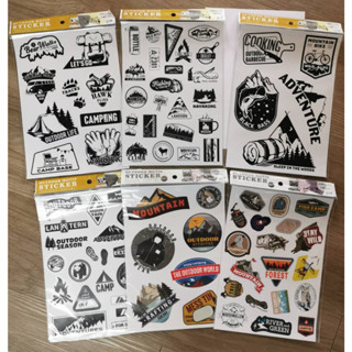 Camping Sticker ขนาด A4 สติ๊กเกอร์ แคมป์ปิ้ง หลายแบบ หลายลาย by Jeep Camping