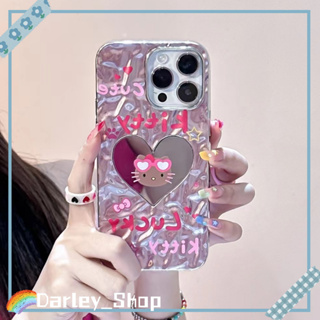 🔥สไตล์ใหม่🔥เคสไอโฟน iphone 11 14 Pro Max ins คิตตี้ รูปหัวใจ แบบกระจก ปกป้องเต็มที่ เคส iphone 12 13 Pro Case for iPhone