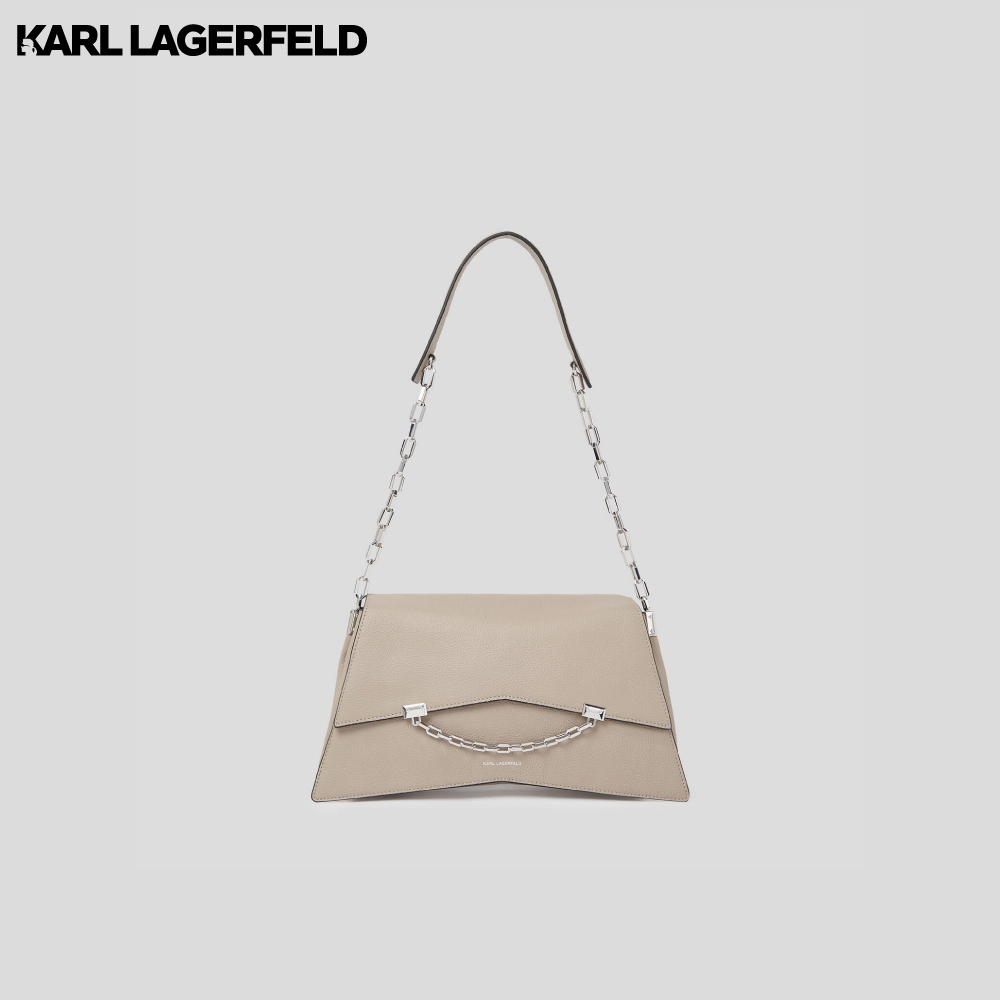 KARL LAGERFELD - K/SEVEN LARGE GRAINY-LEATHER SHOULDER BAG 235W3015 กระเป๋าสะพายข้าง STONE