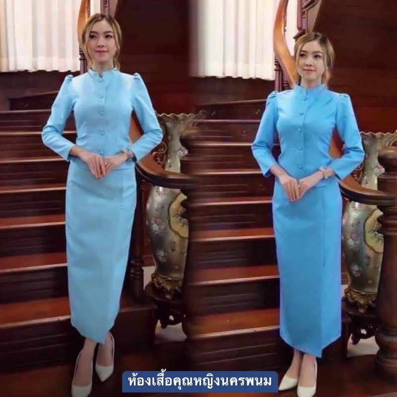 ชุดเสื้อไหมหม่อนเสื้อ+ผ้าถุงฟรีไชร์ป้ายตะของานสวยเย็บละเอียดมากค่ะ