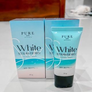 PURE White Strawberry Sunscreen ครีมกันแดด Pure พี่ฟ้า ใช้ได้ทุกสภาพผิว คุมมัน ไม่อุดตัน+บำรุงผิว รับประกันของแท้ 100%