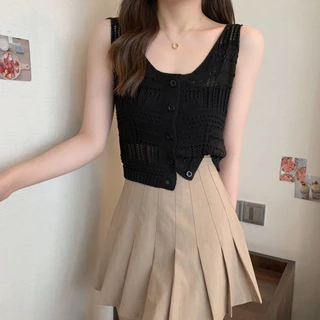 **พร้อมส่งในไทย** เสื้อตาข่ายไหมพรม สไตล์เกาหลี Y22