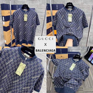 GUCCI x BALENCIAGA POLO SHIRT UNISEX 💙 เสื้อโปโล Gucci x Balenciaga 🏷️Hiend 1:1 cotton 💯 ร้านค้าจัดส่งไว