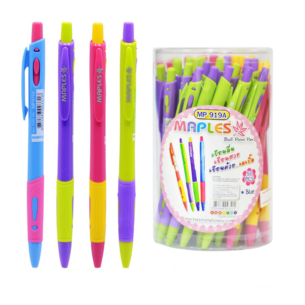 ปากกาลูกลื่น Maples MP919A หมึกสีน้ำเงิน 0.5 mm.