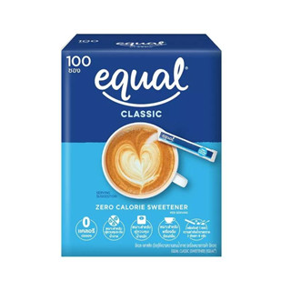 Equal Classic อิควล น้ำตาลเทียม 0 calories ชนิดผง สารให้ความหวานแทนน้ำตาล (1 กล่อง100 ซอง)