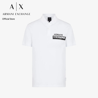 AX Armani Exchange เสื้อโปโลผู้ชาย รุ่น AX 6LZFBE ZJGCZ1100 -  สีขาว