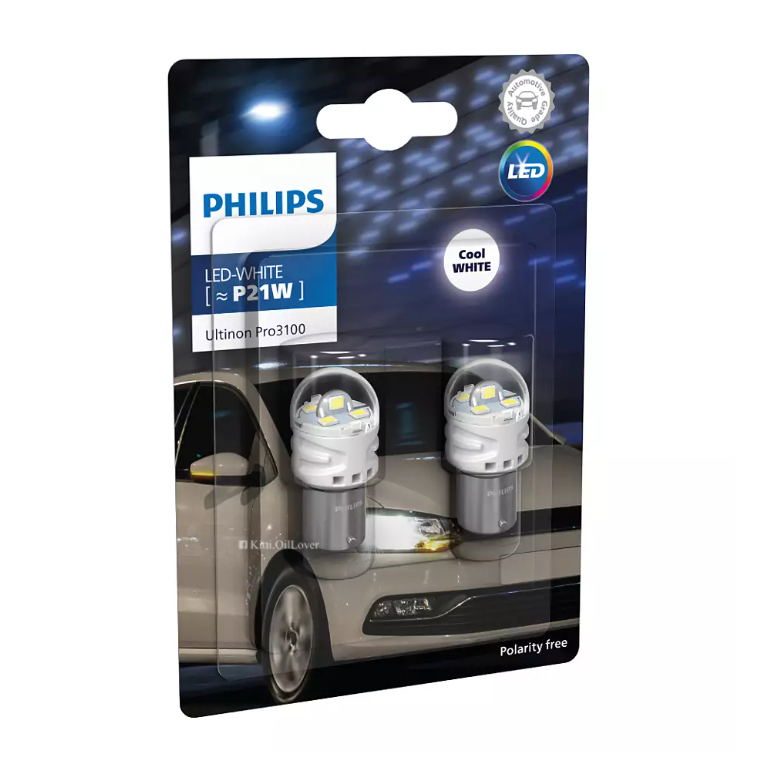 Philips Ultinon LED P21 White 11498 ULW 11498 U30CW 11498 CU31 หลอดไฟท้าย สีขาว (2 หลอด) Pro3100 Pro3000 Pro 3100 3000
