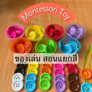 ของเล่นกระดุมแยกสี Color Sorting Montessori เสริมการเรียนรู้เรื่องสี การแยกสี พัฒนาสมอง ช่วยกล้ามนิ้วมือแข็งแรง เลขนับ