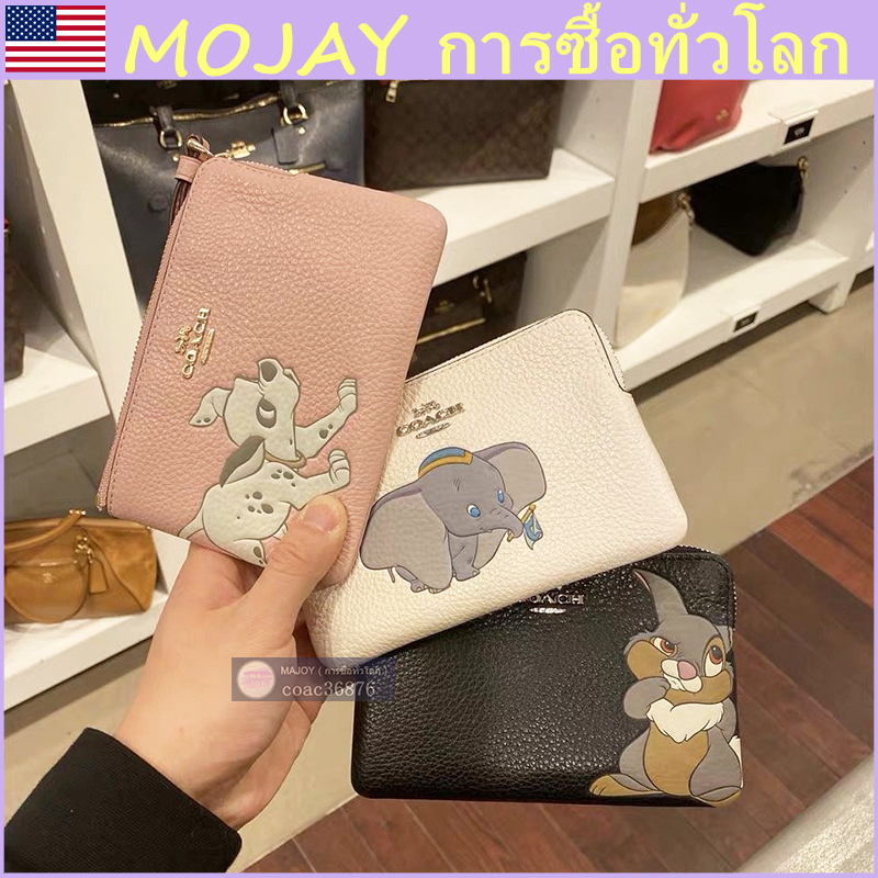 แท้ % / ปลอดภาษี COAC H กระเป๋าสตางค์ผู้หญิง กระเป๋าใส่เหรียญคล้องมือ Snoopy สามารถใส่มือถือขนาด 7 นิ้วได้