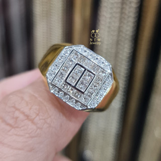 แหวนชาย เพชร Round Brilliant+Princess cut 40/1.07 ct.