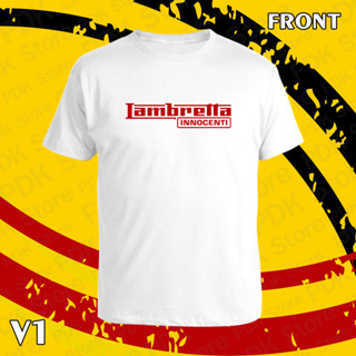 เสื้อยืด คอกลม แขนสั้น Lambretta innocenti สกรีน Flex pu  ขอบสวย คมชัด ผ้า cotton 100%