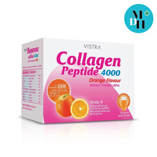 Vistra Collagen Peptide 4000 mg รสส้ม (10 ซอง) 1 กล่อง 12359