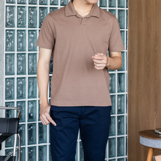 TWENTYSECOND เสื้อโปโลแขนสั้น รุ่น Joel Polo Tee - สีน้ำตาล / Brown