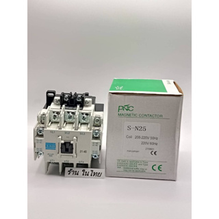 S-N25 MAGNETIC CONTACTOR แมกเนติกคอนแทกเตอร์ กระแส AC-1=Ith:50A  คอนแทกช่วย 2NO 2NC VOLTS:24V 48V 110V 220V 380V 50/60Hz