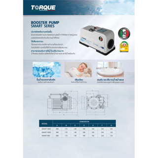 ปั๊มน้ำอัตโนมัติ TORQUE รุ่น SMART-300D (แบบเสียงเงียบ) ปั๊มน้ำ ปั๊มน้ำออโต้ ปั๊มอัตโนมัติ BOOSTER PUMP