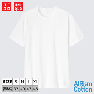 เสื้อยืดแขนสั้น Uniqlo AIRism Cotton - 00 White