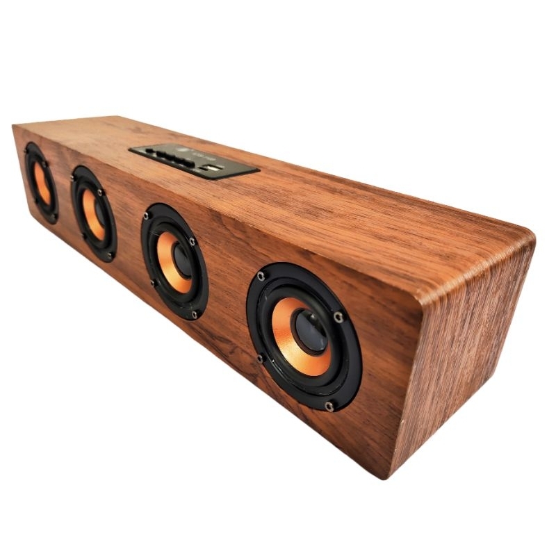 ลำโพงบลูทูธ KTS1108 เสียงทุ้มหนักแน่น ลำโพงลายไม้4ดอก