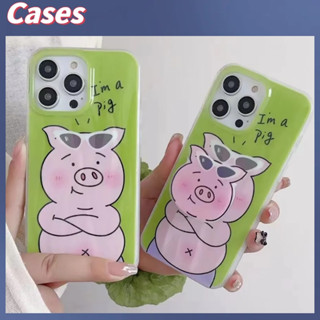 คูปองเคลม🎀เคสไอโ case for iphone 11 12 หมูตัวการ์ตูนตลกๆ เคส 14 13 12 11 pro max เคสมือถือกันตกพร้อมขายึด