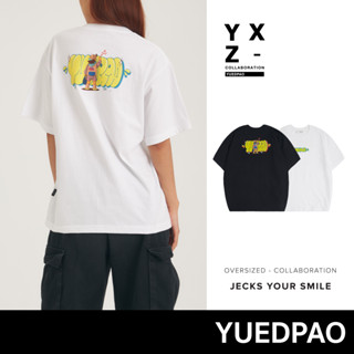 Yuedpao x Jeck ยอดขาย No.1 รับประกันไม่ย้วย 2 ปี เสื้อยืดเปล่า เสื้อยืด Oversize Collab Your Smile