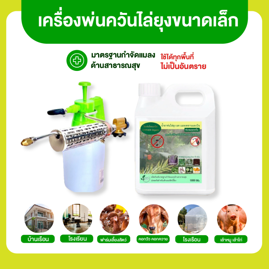 เครื่องพ่นควันไล่ยุงขนาดเล็ก+น้ำยาพ่นควันไล่ยุง 1 ลิตร ✅พร้อมใช้งานได้ทันที ยาพ่นยุง ไล่ยุง มด แมลงค