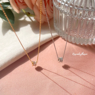 Kissmebythesun - Valen Necklace | สร้อยคอจี้เพชรวงล้อ ชุบทองคำขาว 14k