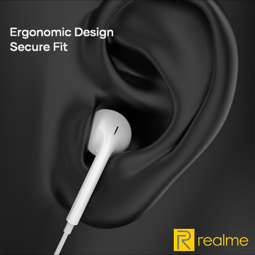 หูฟัง สมอลทอล์ค Realme Aux 3.5mm เรียลมี รูปทรงสวมใส่สบาย เสียงดี เบสนุ่ม เล่น-หยุดเพลง เพิ่ม-ลดระดับเสียง 10 Pro