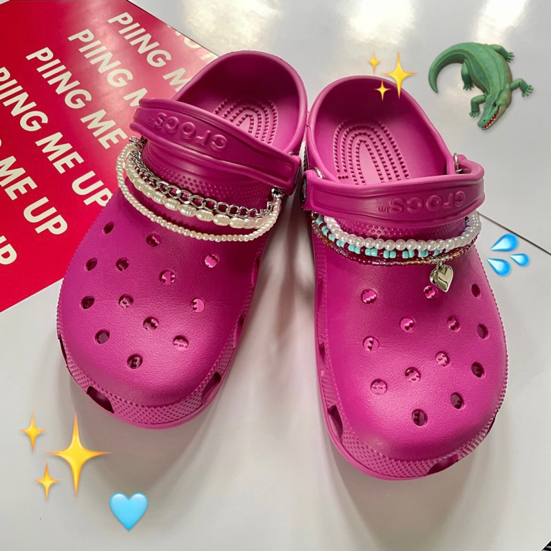 สร้อยตกแต่งรองเท้า  (แบบใส่ห่วง) : ไข่มุก / ลูกปัด / โซ่