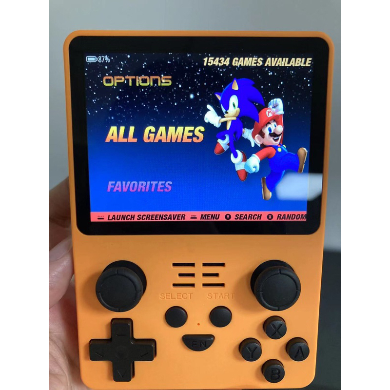 <พร้อมส่ง> POWKIDDY RGB20S Dual สีส้ม เมม 64 GB Built-In 15,000เกม จอ 3.5 นิ้ว มี psp + n64