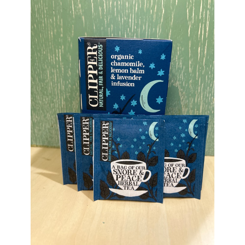 ชาคลิปเปอร์หอมกลิ่นลาเวนเดอร์ Clipper Snore&Peace แพ็คละ 5 ซอง ชาดื่มก่อนนอนช่วยให้ผ่อนคลาย