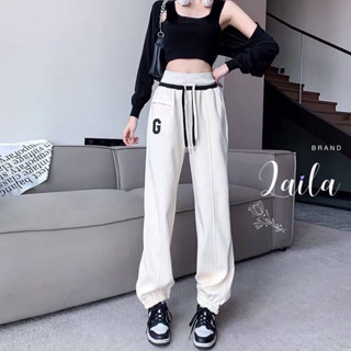 Set2ชิ้นเสื้อครอปกทรงล้ามคอเหลี่ยม+กางเกงทรงคาร์โกTag::Laila