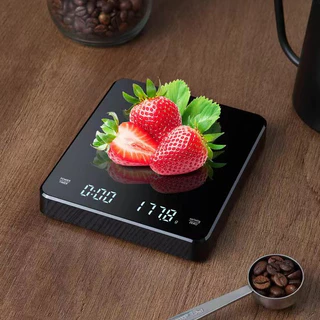 เครื่องชั่งกาแฟ ชาร์จแบบUSB 3kg/0.1g มีฟังชั่นชดเชยน้ำหนัก เครื่องชั่งดิจิตอล Coffee Scale