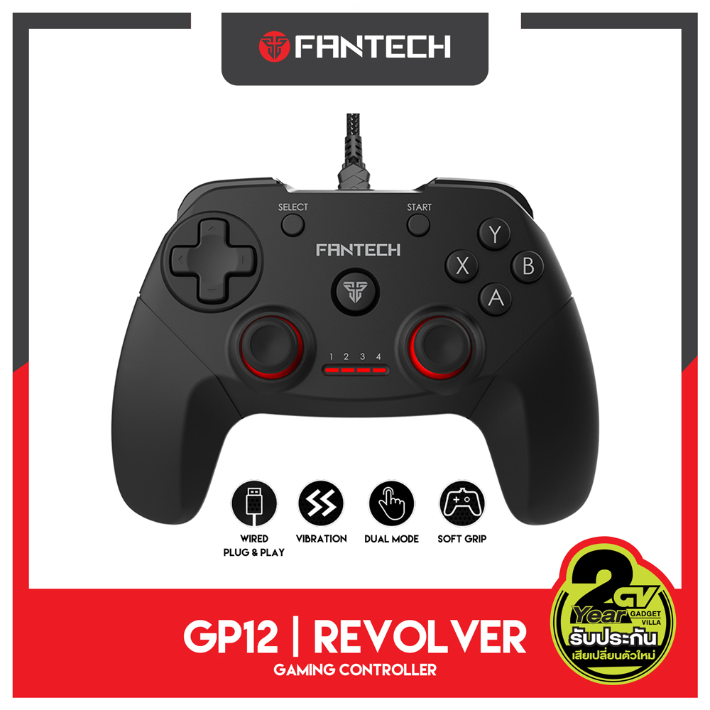 ซื้อ FANTECH GP12 Gaming Controller จอยเกมมิ่ง joystick ระบบ X-input รูปทรงสไตล์ สำหรับ PC