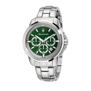 [Summer Sale] [2 Years Warranty] Maserati Successo  44mm Sunray Green Dial Chronograph Mens Quartz Watch R8873621017